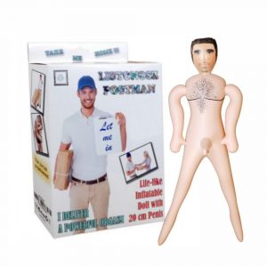 POSTMAN LOVE DOLL BAMBOLO GONFIABILE MASCHIO UOMO BIANCO POSTINO SUPERDOTATO 20 CM