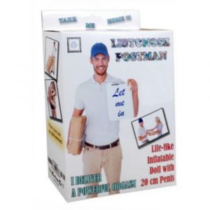 POSTMAN LOVE DOLL BAMBOLO GONFIABILE MASCHIO UOMO BIANCO POSTINO SUPERDOTATO 20 CM