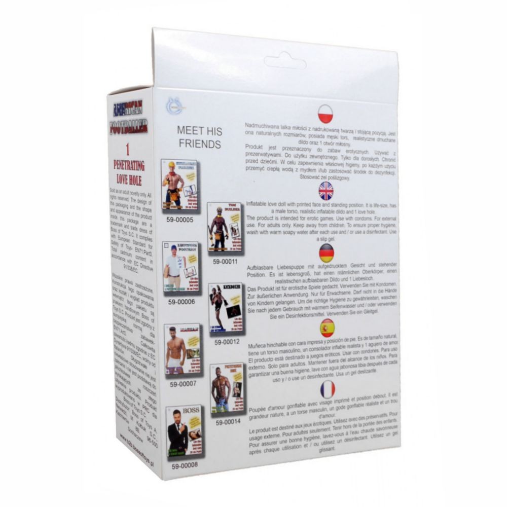 AMERICAN FOOTBALLER LOVE DOLL BAMBOLO GONFIABILE MASCHIO UOMO NERO ATLETA SUPERDOTATO 20 CM