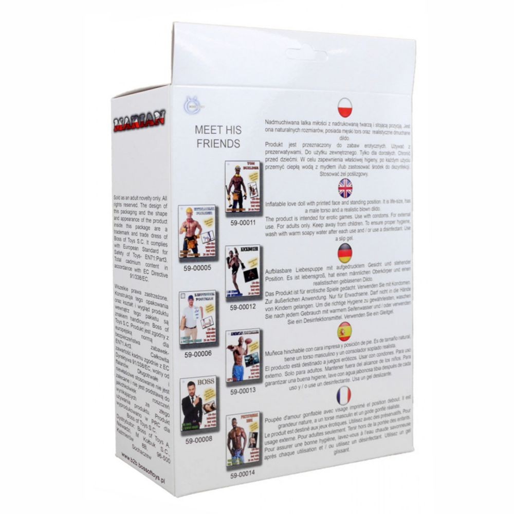 MARIAN LOVE DOLL BAMBOLO GONFIABILE MASCHIO UOMO BIANCO POLACCO SUPERDOTATO 20 CM