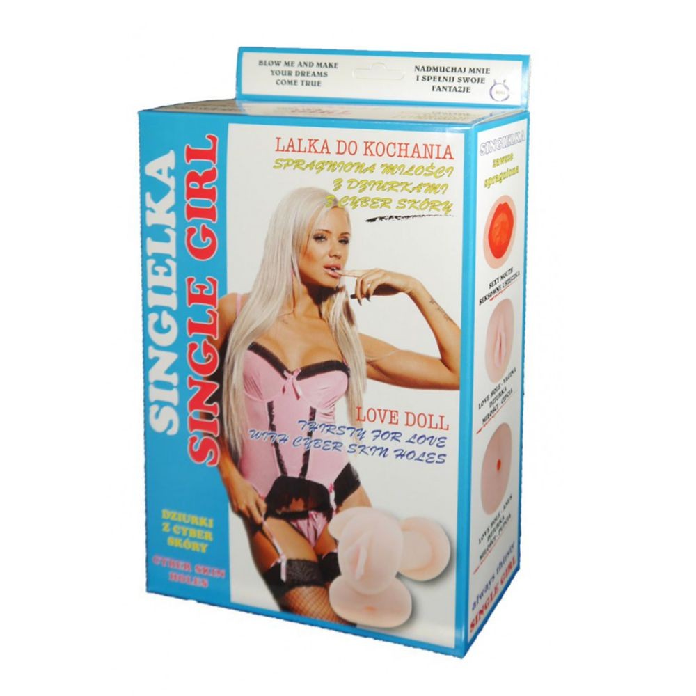 SINGLE GIRL BAMBOLA GONFIABILE BIANCA LOVE DOLL GRANDEZZA REALE SINGLE IN PVC CON GENITALI IN CYBERSKIN ESTRAIBILI