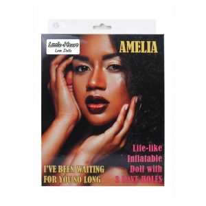 AMELIA LOVE DOLL BAMBOLA GONFIABILE NERA DI COLORE GRANDEZZA REALE 3 FORI