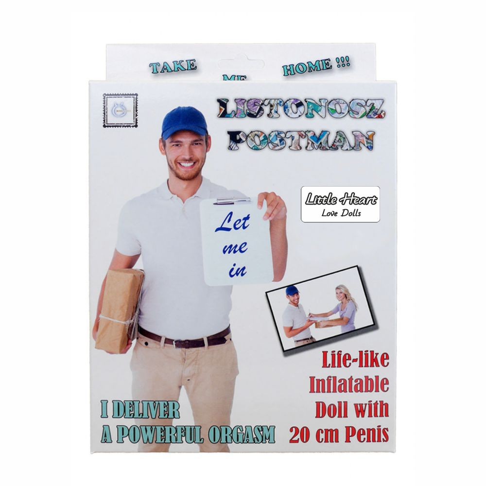 POSTMAN LOVE DOLL BAMBOLO GONFIABILE MASCHIO UOMO BIANCO POSTINO SUPERDOTATO 20 CM