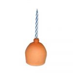 PORTACANDELA TETTA CON CANDELINA AUGURI DI BUON COMPLEANNO HAPPY BIRTHDAY