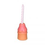 PORTACANDELA PENE PISELLO CON CANDELINA AUGURI DI BUON COMPLEANNO HAPPY BIRTHDAY