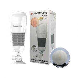 PRETTY LOVE HEDY VAGINA MASTURBATORE SILICONE E TPR CON CUSTODIA RIGIDA E VENTOSA REGOLABILE