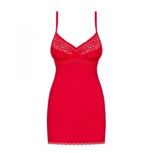 OBSESSIVE JOLIEROSE CHEMISE & THONG RED S/M ABITINO SEXY LINGERIE