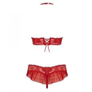 OBSESSIVE TWO-PCS SET S/M 863-SET-3 LINGERIE SEXY ROSSO