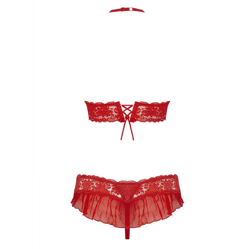 OBSESSIVE TWO-PCS SET S/M 863-SET-3 LINGERIE SEXY ROSSO