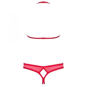 OBSESSIVE TWO-PCS SET S/M 870-SEC-3 LINGERIE SEXY ROSSO