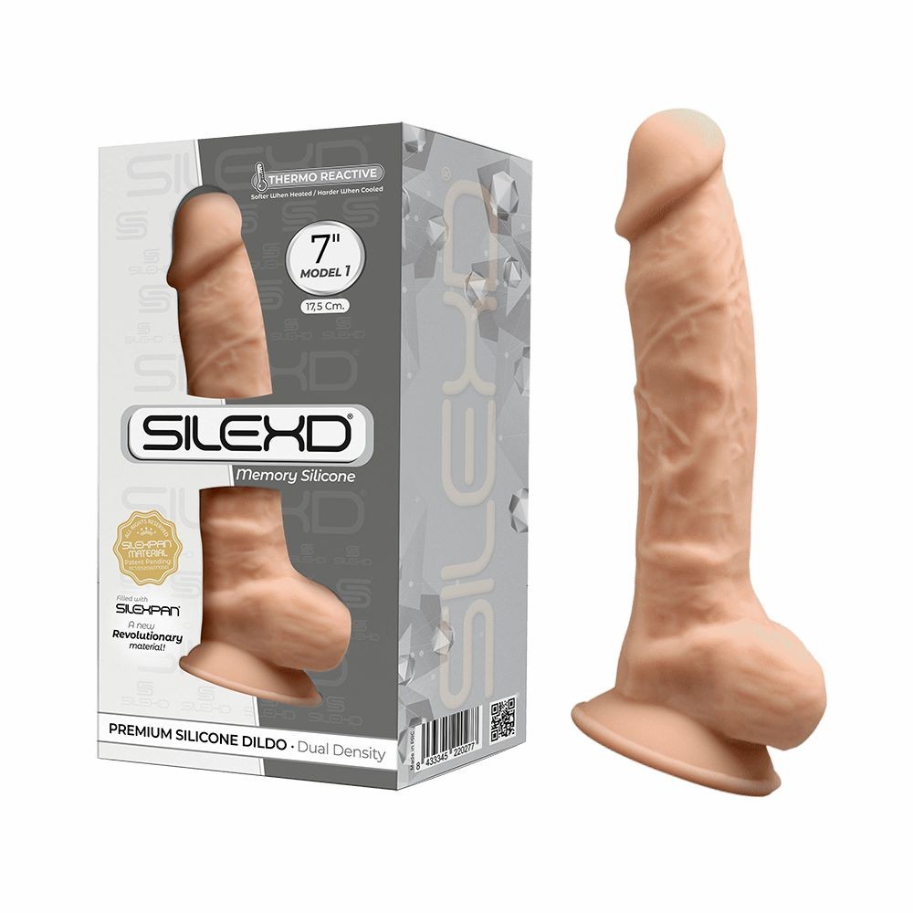 SilexD MODEL 1 - 7" FLESH 220277 FALLO REALISTICO PENE ARTIFICIALE IN SILICONE MEMORY TERMOREATTIVO CM 18