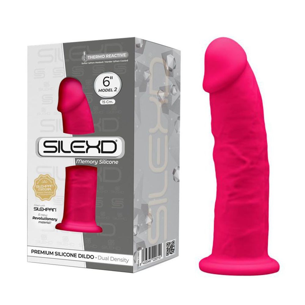 SilexD MODEL 2 - 6" PINK 220712 FALLO REALISTICO PENE ARTIFICIALE IN SILICONE MEMORY TERMOREATTIVO CM 15