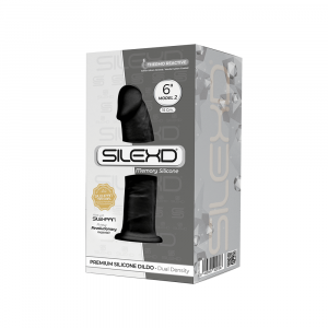 SilexD MODEL 2 - 6" BLACK 220796 FALLO REALISTICO PENE ARTIFICIALE IN SILICONE MEMORY TERMOREATTIVO CM 15