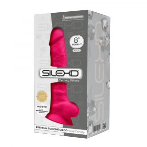 SilexD MODEL 1 - 8" PINK 220819 FALLO REALISTICO PENE ARTIFICIALE IN SILICONE MEMORY TERMOREATTIVO CM 20
