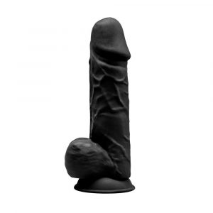 SILEXD MODEL 4 - 8,5" BLACK 220495 FALLO REALISTICO PENE ARTIFICIALE IN SILICONE MEMORY TERMOREATTIVO CM 22