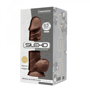 SILEXD MODEL 4 - 8,5" BROWN 220485 FALLO REALISTICO PENE ARTIFICIALE IN SILICONE MEMORY TERMOREATTIVO CM 22