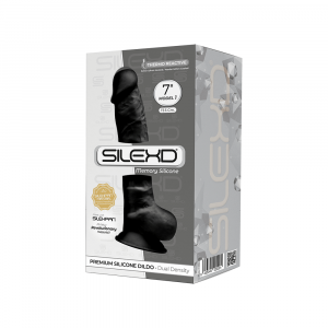 SILEXD MODEL 1 – 7" BLACK 220291 FALLO REALISTICO NON VIBRANTE IN SILICONE TERMO REATTIVO 18 CM