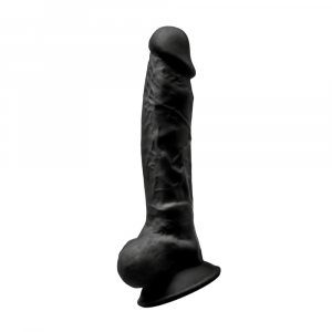 SILEXD MODEL 1 &ndash; 7" BLACK 220291 FALLO REALISTICO NON VIBRANTE IN SILICONE TERMO REATTIVO 18 CM