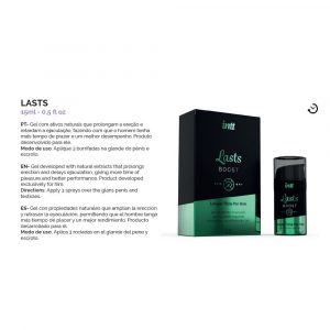 INTT LASTS EJACULATION DELAY GEL RITARDANTE LUNGA DURATA 15 ML