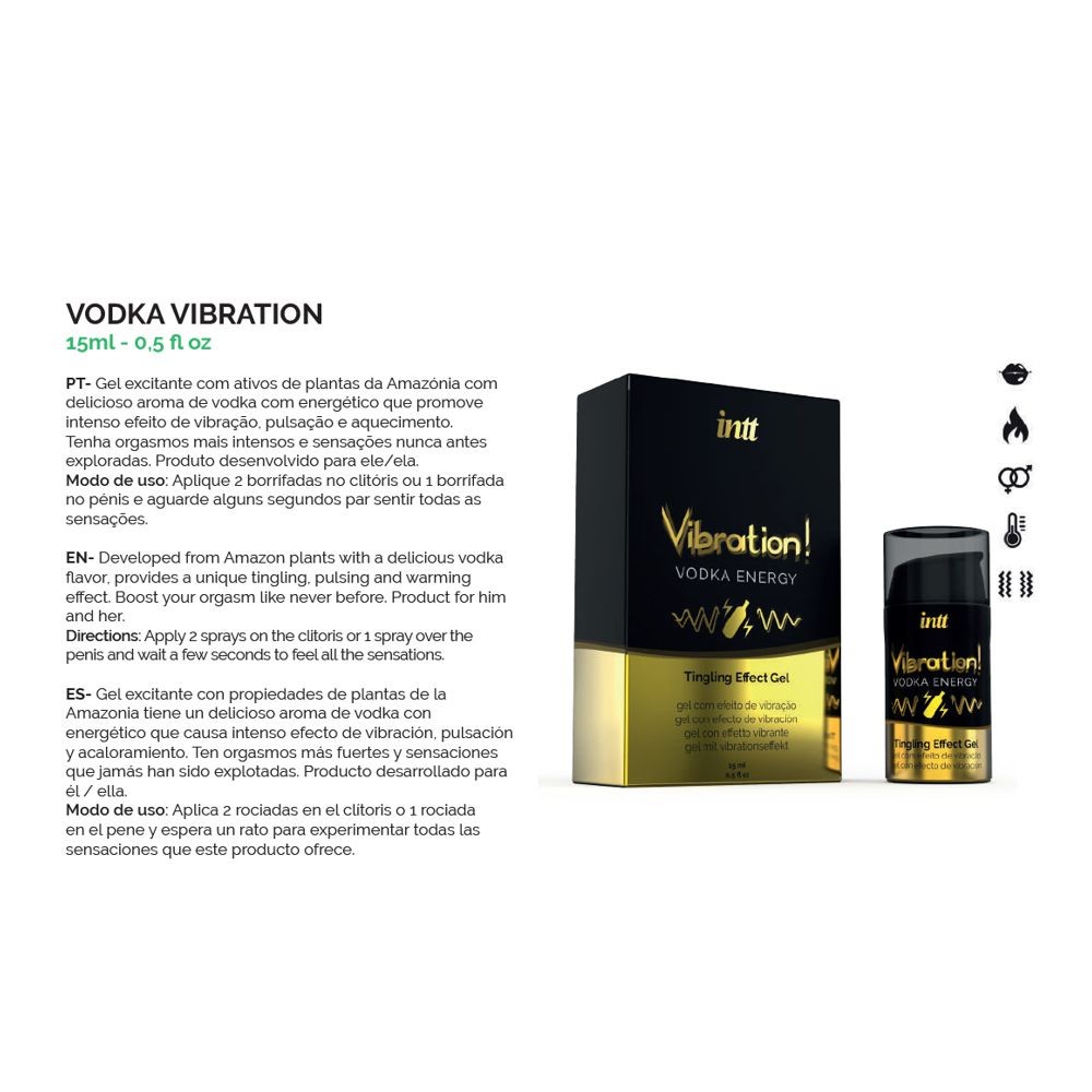 INTT VIBRATION VIBRATORE LIQUIDO SAPORE VODKA & ENERGY DRINK GEL 15 ML