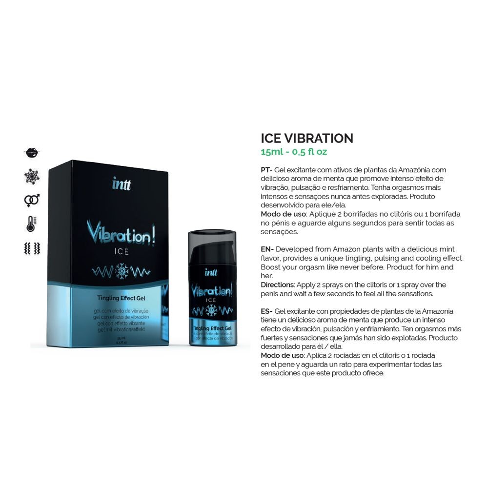 INTT VIBRATION ICE FROST VIBRATORE LIQUIDO GEL AROMA MENTA 15 ML