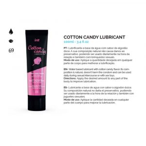 INTT COTTON CANDY LUBRIFICANTE INTIMO A BASE D&rsquo;ACQUA AROMA ZUCCHERO FILATO 100 ML