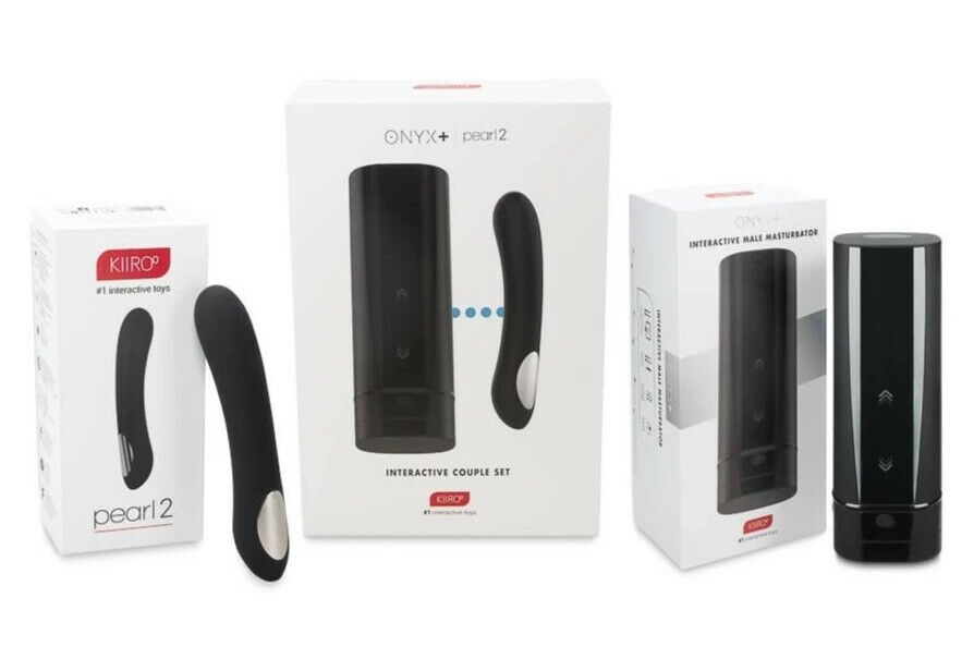 KIIROO SET COPPIA ONYX + E PEARL2 NERO MASTURBATORE MASCHILE + VIBRATORE CON CONNESIONE INTERNET