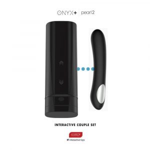 KIIROO SET COPPIA ONYX + E PEARL2 NERO MASTURBATORE MASCHILE + VIBRATORE CON CONNESIONE INTERNET