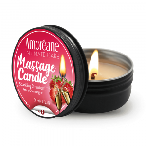 AMORÉANE-MED MASSAGE CANDLE SPARKLING STRAWBERRY CANDELA DA MASSAGGIO ARTIGIANALE