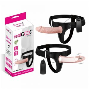 FALLO REALISTICO INDOSSABILE realGOOS CAVO PER LUI MUTANDINA ELASTICIZZATA STRAP ON DA UOMO VIBRANTE IN MORBIDO TPR