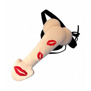 SLIP INDOSSABILE CON GRANDE PENE VELCRO STACCABILE UTILIZZABILE COME CUSCINO ADDIO AL NUBILATO CELIBATO SEXY PARTY INTIMO SCHERZO FESTE GADGET