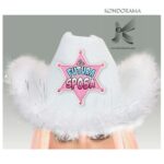 2937-9 CAPPELLO COW-GIRL "FUTURA SPOSA" CON APPLICAZIONE RESINATA