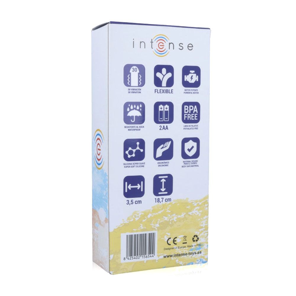 D-215133 VIBRATORE DESIGN SILICONE MORBIDO IMPERMEABILE ERGONOMICO FLESSIBILE CM 18,7 X 3,5