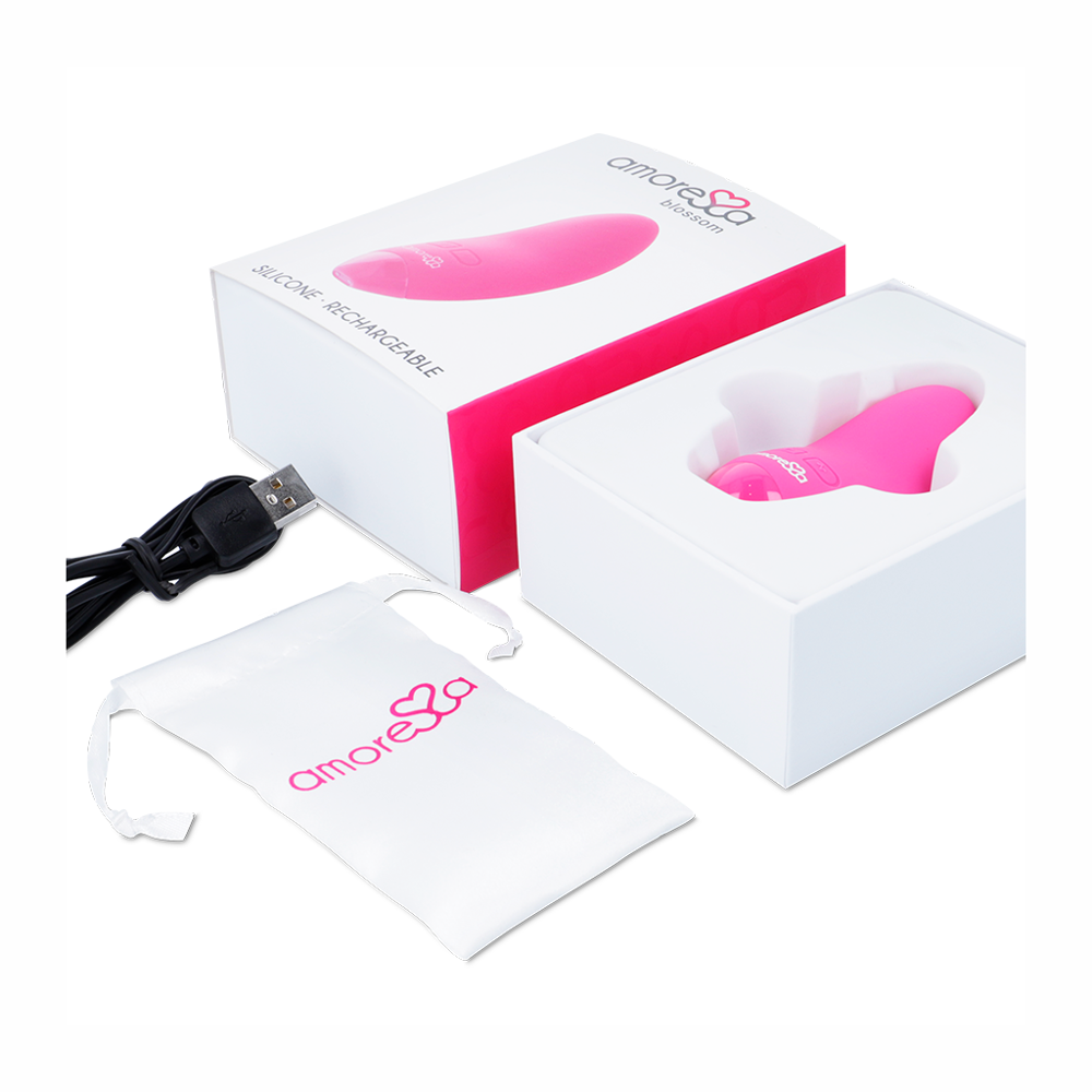 D-221125 AMORESSA BLOSSOM PINK VIBRATORE COMPATTO ERGONOMICO IN SILICONE