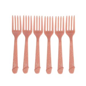 FORCHETTE SEXY IN PLASTICA CON IMPUGNATURA A FORMA DI PENE  IN CONFEZIONE 6 PZ CIRCA 16 CM