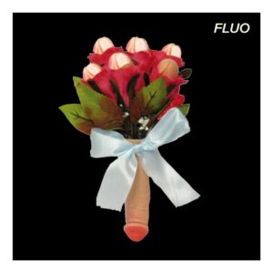 BOUQUET MUSICALE SPOSA CON PISELLI IN GOMMA FLUO ADDIO AL NUBILATO MATRIMONIO