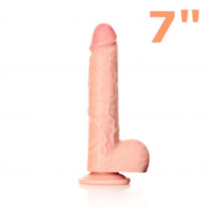 REALROCK FALLO REALISTICO NON VIBRANTE COLOR CARNE CON TESTICOLI E VENTOSA 7”