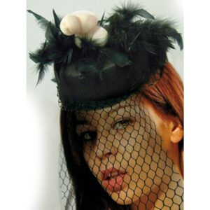 CAPPELLINO NERO CON VELETTA E PISELLO ADDIO AL NUBILATO CELIBATO