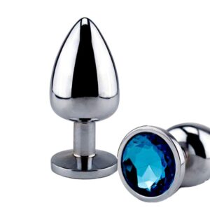 EESH® PLUG IN METALLO CROMATO CON GIOIELLO BLU TG L