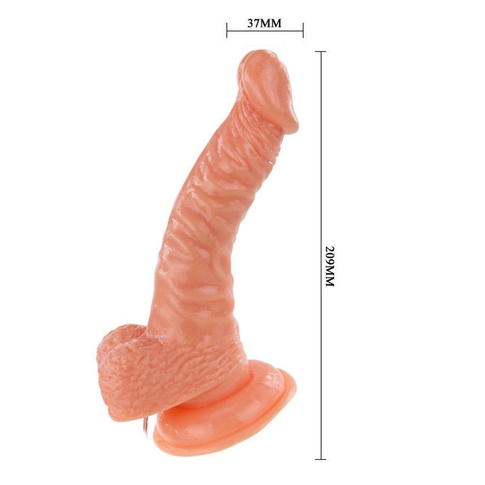 D-199975 FALLO REALISTICO IN TPR MORBIDO VIBRANTE ROTANTE VIBRATORE CON ROTAZIONE 20 CM