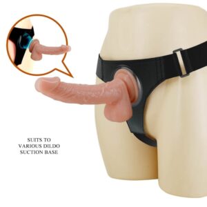 STRAP ON DA DONNA DILDO/FALLO REALISTICO INDOSSABILE MORBIDO IMPERMEABILE CON MUTANDINA E VENTOSA