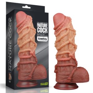 LOVETOY DILDO FALLO REALISTICO GIGANTE EXTRA LARGE IN SILICONE CON TESTICOLI E VENTOSA 27 CM