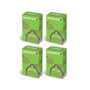 PRESERVATIVI MUCHACHO LUNGA DURATA TRASPARENTI RITARDANTI SENZA AROMA 6x4