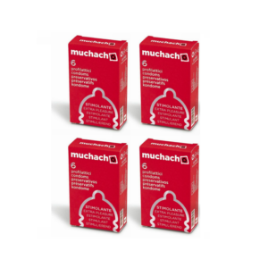 MUCHACHO STIMOLANTE PROFILATTICI PRESERVATIVI TRASPARENTI CON RILIEVI SENZA AROMA 6x4