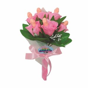 BOUQUET DA SPOSA FIORI ROSA CON PISELLINI