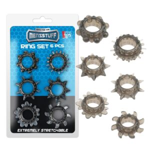 SET 6 ANELLI PER IL PENE IN MORBIDO TPE SEMITRASPARENTE