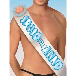 FASCIA SPOSO DELL'ANNO CON COCCARDA TETTE