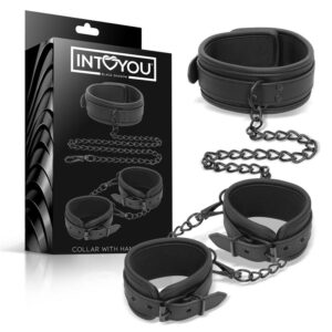 INTOYOU POLSIERE E COLLARE IN MORBIDO NEOPRENE NERO SENZA NICHEL