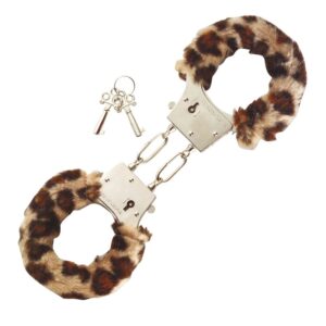 MANETTE IN METALLO RIVESTITE CON PELO LEOPARDATO